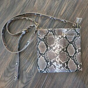 CAROLINE HILL Faux Pebbled Leather "Snakeskin" Crossbody Bag NWOT